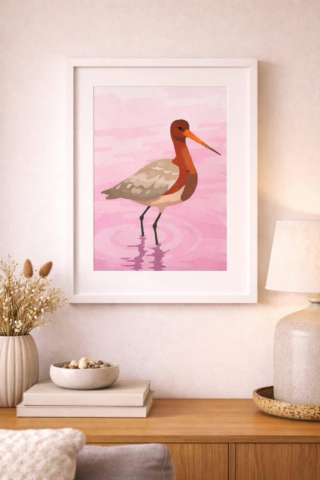 Acrylgemälde einer Uferschnepfe von GHWB Studio – Kunst im Schaufenster Holzkirchen